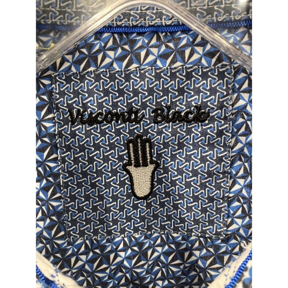 Luchiano Visconti Black Shirt Men's Size Small Button Up White Flip Cuff Cotton - Picture 2 of 8